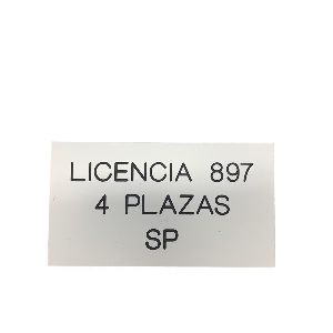 PLACA INTERIOR DE TAXI 90X50. EN UNA HORA