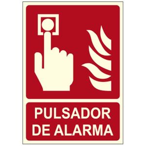 DISTINTIVO PULSADOR ALARMA 29,7X21CM EX231L